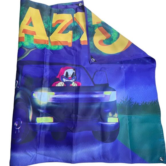 Spooky CRAZY Flag Decor 4'x3' Sheer Nylon Halloween Design Duck Happy Tree Car - Picture 3 of 4